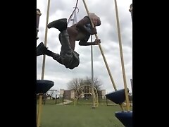 Hanging Wedgie In Park