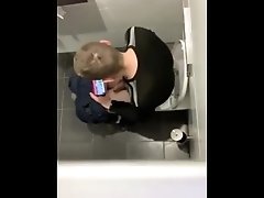 Blonde Twink Caught Jerking Off In Mens Room Toilet